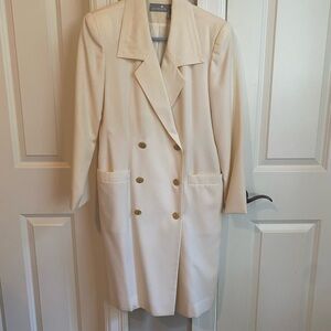 Vintage Liz Claiborne 100% wool ivory coat dress - size 6